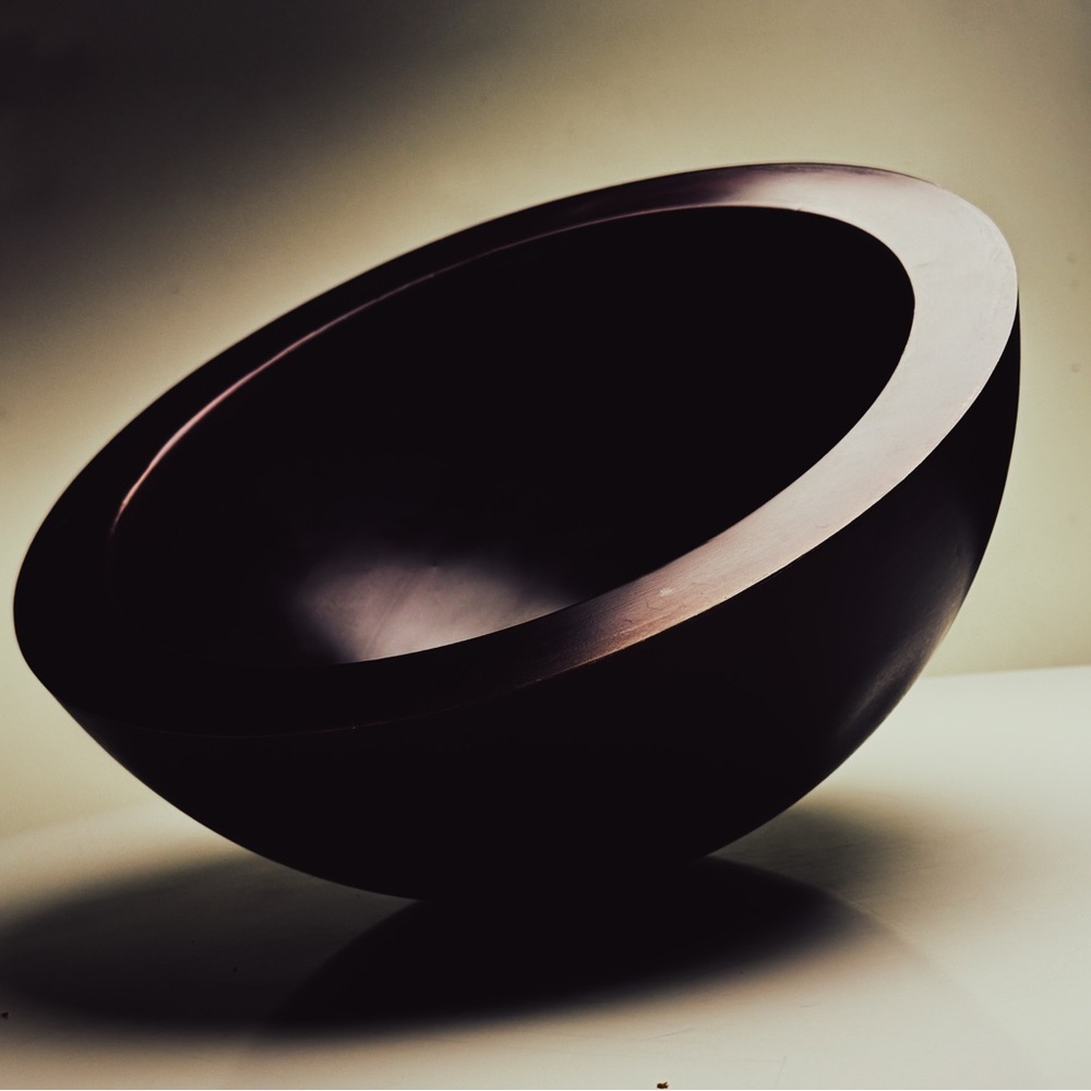 John Pawson Object. HEMISPHERE BOWL, BRONZE, 13.8” diameter. Sand weighted .